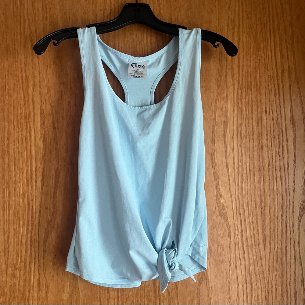 ZYIA Women's "Knot Just A Cute Tank" Tie Front Racerback Tank women’s medium